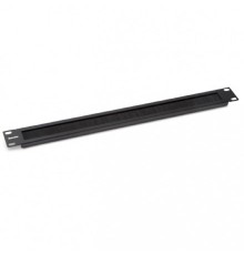 Панель Hyperline BPB19-1U-RAL9004 (BPB19-1U-RAL9005) Фальш-панель на 1U, с щеточным вводом, цвет черный  (RAL 9004/RAL 9005)