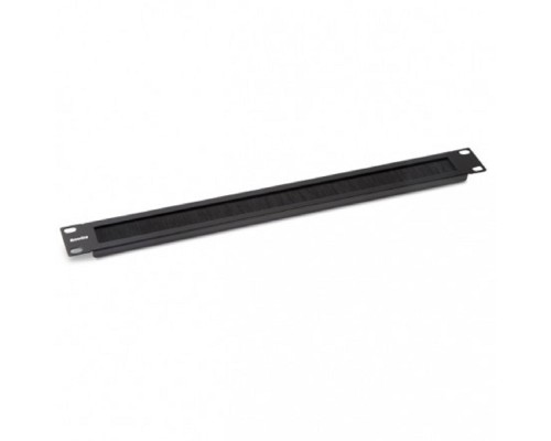 [Монтажное оборудование] Панель Hyperline BPB19-1U-RAL9004 (BPB19-1U-RAL9005) Фальш-панель на 1U, с щеточным вводом, цвет черный  (RAL 9004/RAL 9005)