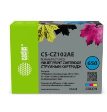 Картридж струйный Cactus CS-CZ102AE № 650 многоцветный (18мл) для HP 1015/1515/1516/2515/2545/2546/2645/3515