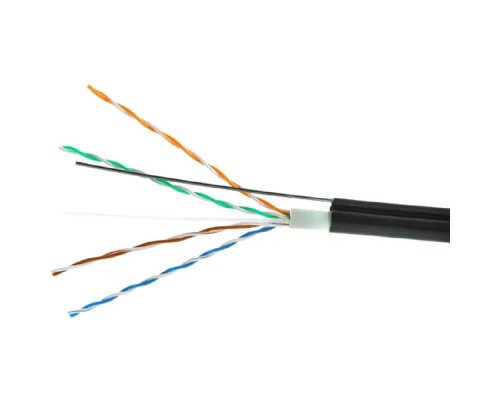 [Кабель] Cablexpert UPC-5051E-4-CU-OUTR Кабель Cablexpert (RU) UTP outdoor 4x2x0.51 на тросу, медный, кат.5e, однож., 305м, coil, черн
