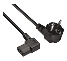 Exegate EX297777RUS Кабель питания OfficePC PC-1,8 450W (Евровилка Schuko ->C13 угловой, черный, 1.8м)