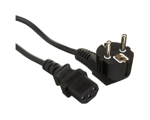 [кабели] Exegate EX297778RUS Кабель питания Power PC-1P (Евровилка угловая Schuko->C13, VDE-250V-3*0.5mm2, медь, черный, 6A, 1м)