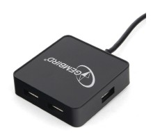 Gembird Разветвитель USB3.1 4xUSB, с доп.питанием (порт Type-C), кабель Type-C 19см, черный, коробка (UHB-C424)