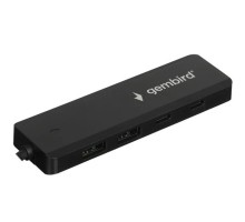 Gembird Разветвитель USB3.1 2xUSB, 2xType-C, с доп.пит (Type-C), кабель USB 19см, черный, коробка (UHB-C415)