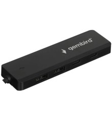 Gembird Разветвитель USB3.1 2xUSB, 2xType-C, с доп.пит (Type-C), кабель USB 19см, черный, коробка (UHB-C415)