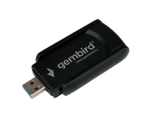 [Кабель] Gembird Сетевой адаптер WiFi+Bluetooth 1.3 Гбит, двухдиап. с антеннами, USB,802.11b/a/g/c/ac,RTL8822 (WNP-UA-020)