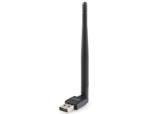 [Кабель] Gembird Сетевой адаптер WiFi 150 Мбит, с антенной, USB, 802.11b/g/n, RTL8188 (WNP-UA-010)
