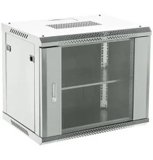 Шкаф коммутационный Rexant (04-0664-111) настенный 6U 600x450мм пер.дв.стекл металл 2 бок.пан. направл.под винты 60кг серый 230град. IP20 сталь