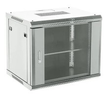 Шкаф коммутационный Rexant (04-0964-111) настенный 9U 600x450мм пер.дв.стекл 2 бок.пан. металл направл.под винты 60кг серый 230град. IP20 сталь