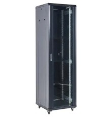 Шкаф коммутационный Rexant (04-4266-212) напольный 42U 600x600мм пер.дв.стекл металл 2 бок.пан. направл.под винты 800кг черный 230град. IP20 сталь
