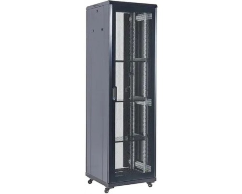 [Монтажные шкафы] Шкаф серверный Rexant (04-4266-232) напольный 42U 600x800мм пер.дв.перфор. металл 2 бок.пан. направл.под винты 800кг черный 230град. IP20 сталь