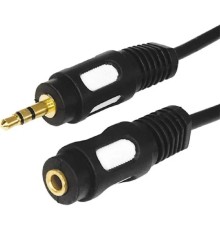 Rexant (17-4016) Шнур Стерео 3,5мм гнездо - Стерео 3,5мм штекер, 5м, Gold