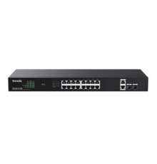 TENDA TEG1120P-16-150W Коммутатор неуправляемый PoE, 18 портов, 18x1 Гбит/с, PoE 16х30 Вт (до 150Вт), SFP 2x1 Гбит/с, установка в стойку