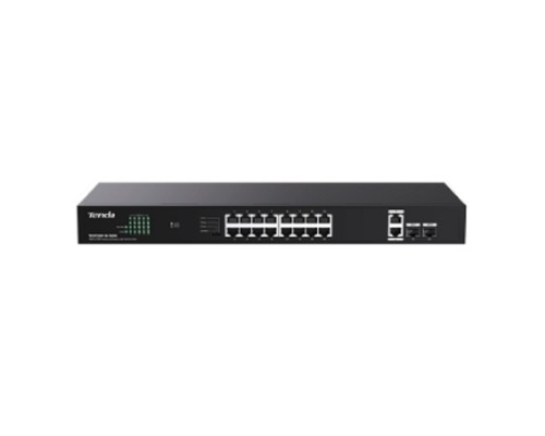 [Сетевое оборудование] TENDA TEG1120P-16-150W Коммутатор неуправляемый PoE, 18 портов, 18x1 Гбит/с, PoE 16х30 Вт (до 150Вт), SFP 2x1 Гбит/с, установка в стойку
