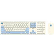 Acer OCC205 [ZL.ACCEE.00C] Комплект (клавиатура+мышь) клав:белый мышь:белый/голубой USB беспроводная slim 