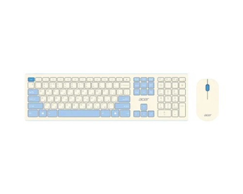[Acer] Acer OCC205 [ZL.ACCEE.00C] Комплект (клавиатура+мышь) клав:белый мышь:белый/голубой USB беспроводная slim 