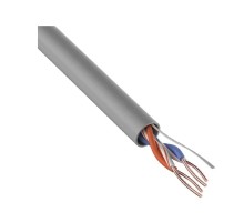 Rexant (01-0023-R ) Кабель витая пара U/UTP, CAT 5e, PVC, 2PR, 24AWG, INDOOR, SOLID, серый, 305м, РФ