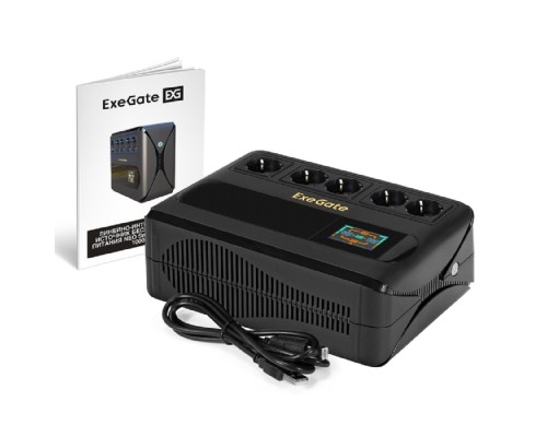 [ИБП] Exegate EX298095RUS ИБП ExeGate NEO Smart BU-1000.LCD.AVR.5SH.RJ.USB <1000VA/500W, цветной LCD-дисплей, AVR, 5*Schuko, RJ45/11, USB, Black>