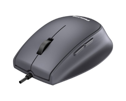 [Мышь] Philips  Проводная Мышь SPK7327, 5 кноп., USB 2.0, 1600dpi, бесшумная, Чёрный