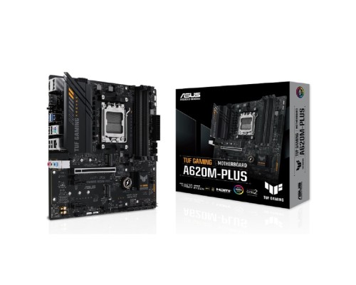 [Материнская плата] ASUS TUF GAMING A620M-PLUS (Socket AM5, mATX, 4xDDR5(128GB), 2xDP/HDMI, 1xPCIe 4.0x16/2xPCIe 3.0, 1xLAN (2.5GbE), 4xSATA 6Gb/s, 2xM.2, 2xUSB 3.2, 4xUSB 2.0, 1xPS/2)