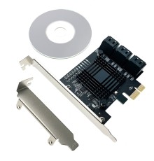 Espada Контроллер PCI-E, SATA3 6port, чип JMB575 + ASM1061 (PCIe6SATAJA) (45999)
