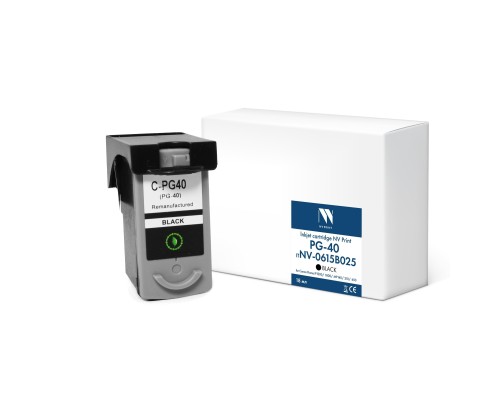 [Расходные материалы] Струйный картридж NVP PG-40 (NV-0615B025) Black для Canon Pixma iP1200/1800//MP140/210/450 (18 мл) совместимый