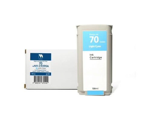 [Расходные материалы] Струйный картридж NVP 70 (NV-C9390A) Light Cyan для HP DesignJet Z2100/Z3100/Z3200/Z5200/Z5400 (130 мл) совместимый