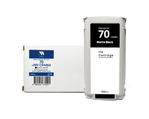 [Расходные материалы] Струйный картридж NVP 70 (NV-C9448A) Black Matte для HP DesignJet Z2100/Z3100/Z3200/Z5200/Z5400 (130 мл) совместимый