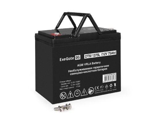 [батареи] Exegate EX297560RUS Аккумуляторная батарея ExeGate DTM 1275L (12V 75Ah, болт М6)
