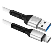 Defender USB кабель F167 TypeC, white, 1м, 2.4А, ткань, пакет (87103WHI)