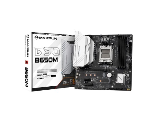[Материнская плата] MAXSUN MS-Terminator B650M (Socket AM5, mATX, 4*DDR5(192Gb), DP/HDMI, 4*SATA3, 2*M.2, 1*PCIEx16/1*PCIEx4/1*PCIEx1, 2*USB 2.0, 4*USB 3.2, LAN 1*2.5G, RTL)