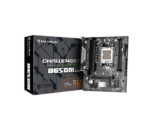 [Материнская плата] MAXSUN MS-Challenger B650M WIFI V2 (Socket AM5, mATX, 2*DDR5, DP/HDMI, 4*SATA3, 1*M.2, 1*PCIEx16/1*PCIEx1, 2*USB 2.0, 4*USB 3.2, LAN 1*1G,  Bluetooth,  Wi-Fi 802.11ac,  RTL)