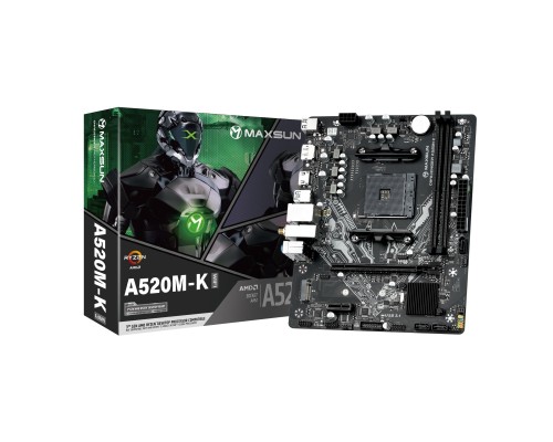 [Материнская плата] MAXSUN MS-Challenger A520M-K WIFI (Socket AM4, mATX, 4*DDR4(64Gb), DP/HDMI,  3*SATA3, 1*M.2, 1*PCIEx16/1*PCIEx1, 4*USB2.0, 2*USB 3.0, LAN 1*1G, Bluetooth,  Wi-Fi 802.11ac, RTL)