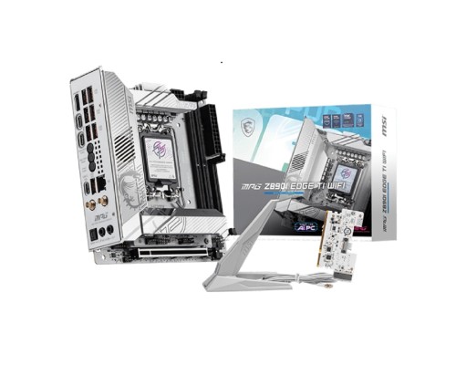 [Материнская плата] Материнская плата MSI MPG Z890I EDGE TI WIFI Z890, LGA1851, 4*DDR5, 2*PCIEx16, 1*PCIEx1, 5*M.2, 2*TypeC, 4*USB3.2Gen2, 6*USB3.2Gen1, 5*USB2.0, 4*SATA3.0, 5G, 2*Type-C DP, HDMI, ATX, RTL