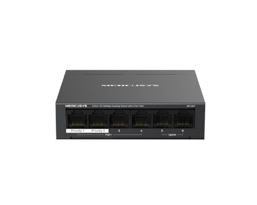 [Mercusys] Mercusys MS106P Настольный коммутатор с 6 портами 10/100 Мбит/с (4 порта PoE+)