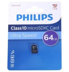 Micro SecureDigital 64GB Philips microSDHC Class 10