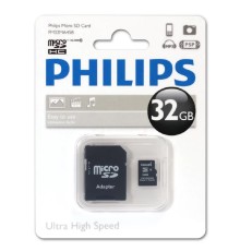 Micro SecureDigital 64GB Philips microSDHC Class 10 (SD адаптер)
