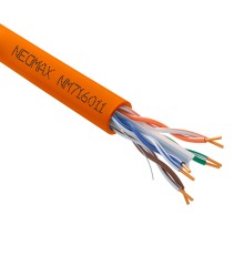 Кабель NEOMAX [NM716011] U/UTP cat.6 4x2x0.57, 23 AWG, Медь, внутренний, LSZH, 305м, оранжевый;  Fluke Tested