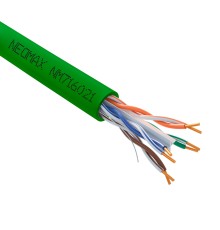 Кабель NEOMAX [NM716021] U/UTP cat.6 4x2x0.57, 23 AWG, Медь, внутренний, PVCLS нг(А)-LSLTx, 305м, зеленый;  Fluke Tested