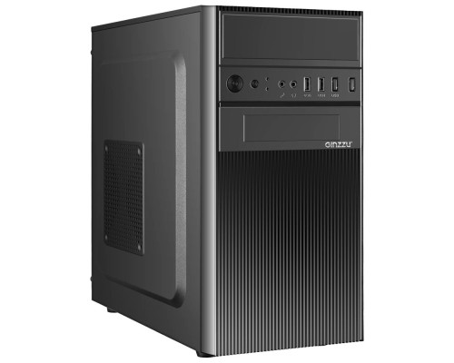 [корпус] Корпус MiniTower Ginzzu D190, mATX, 2xUSB2.0, черный,без БП, без вентиляторов (Ginzzu D190)