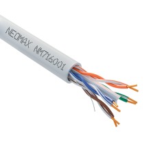 Кабель NEOMAX [NM716001-100M-PT] U/UTP cat.6 4x2x0.57, 23 AWG, Медь, внутренний, PVC, 100м, серый;  Fluke Tested