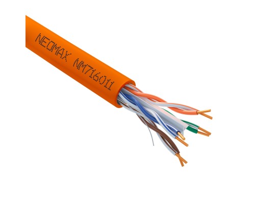 [ Витая пара] Кабель NEOMAX [NM716011-100M-PT] U/UTP cat.6 4x2x0.57, 23 AWG, Медь, внутренний, LSZH, 100м, оранжевый;  Fluke Tested