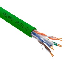Кабель NEOMAX [NM716021-100M-PT] U/UTP cat.6 4x2x0.57, 23 AWG, Медь, внутренний, PVCLS нг(А)-LSLTx, 100м, зеленый;  Fluke Tested
