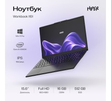 Hiper Workbook I151 [FWBC151-I512HR16N5FABWPG] Black 15.6