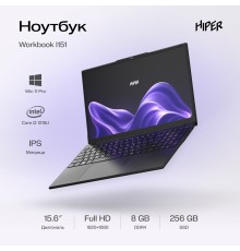 Hiper Workbook I151 [FWBC151-I312UR08N2FABWPG] Black 15.6