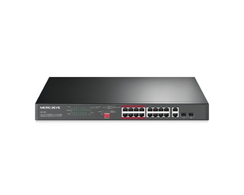 [Mercusys] Mercusys MS118CP 16-портовый монтируемый в стойку PoE+ коммутатор 10/100 Мбит/с с 2 гигабитными портами