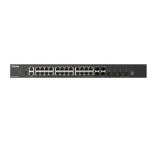 D-Link DXS-3410-32SY/A1A Управляемый L3 стекируемый коммутатор с 28 портами 10GBase-X SFP+ и 4 портами 25GBase-X SFP28