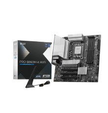 Материнская плата MSI PRO B860M-A WIFI Soc-1851 Intel B860 4xDDR5 mATX AC`97 8ch(7.1) 5Gigabit RAID+HDMI+DP