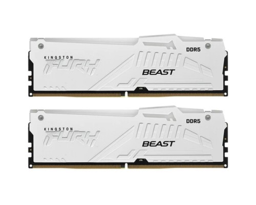 [Модуль памяти] Память оперативная/ Kingston 32GB 6000MT/s DDR5 CL36 DIMM (Kit of 2) FURY Beast White RGB EXPO