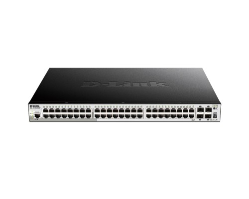 [Сетевое оборудование] D-Link DGS-1510-52XMP/A2A PROJ Управляемый L2+ стекируемый коммутатор с 48 портами 10/100/1000Base-T и 4 портами 10GBase-X SFP+ (48 портов PoE 802.3af/at, PoE-бюджет 370 Вт; 740 Вт с DPS-700)